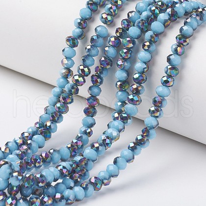 Electroplate Opaque Glass Beads Strands EGLA-A034-P6mm-Q05-1