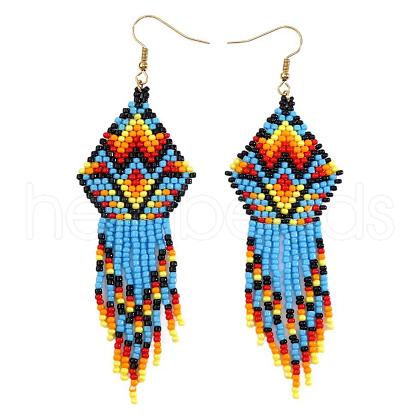 Bohemian Style Handmade Tassel Beaded Dangle Earrings PX4273-1