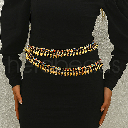 Bohemian Style Vintage Middle Eastern Iron Fringed Waist Shoulder Body Chains KM4753-1