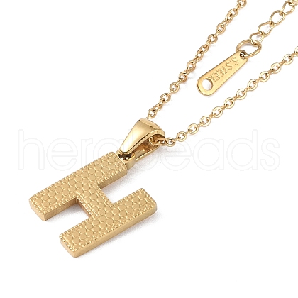 Ion Plating(IP) Initial Letter 304 Stainless Steel Pendant Necklaces NJEW-M199-01G-H-1