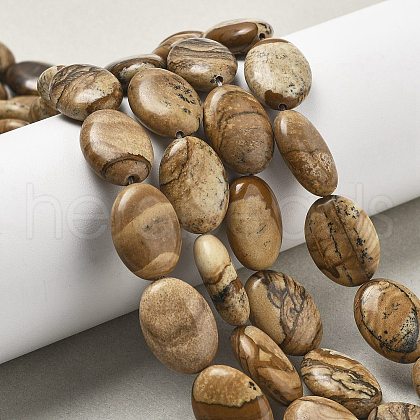 Natural Picture Jasper Beads Strands G-P528-M28-01-1
