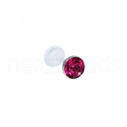Acrylic Micro Pave Cubic Zirconia Labrets Piercing Jewely for Women Men WG00568-117-1