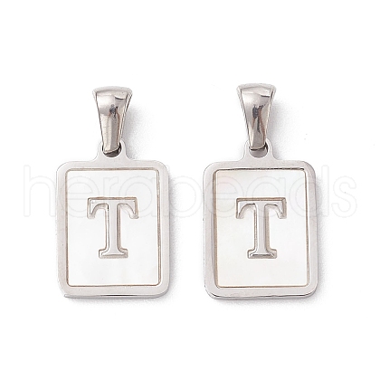 304 Stainless Steel Pave Shell Pendants STAS-G327-01P-T-1