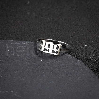Number 201 Stainless Steel Adjustable Cuff Rings FS-WG22891-18-1