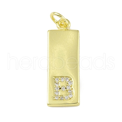 Brass Micro Pave Clear Cubic Zirconia Pendants KK-P266-06G-B-1