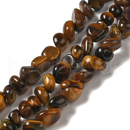 Natural Tiger Eye Beads Strands G-P489-01-1