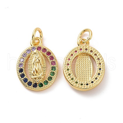 Brass Micro Pave Cubic Zirconia Pendants KK-E068-VF129-1