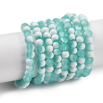 Frosted Crackle Glass Beads Strands X1-GLAA-U001-4mm-M02-1