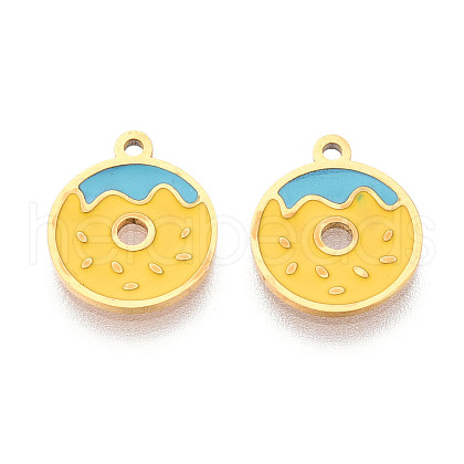 304 Stainless Steel Enamel Charms STAS-T065-61G-2-1