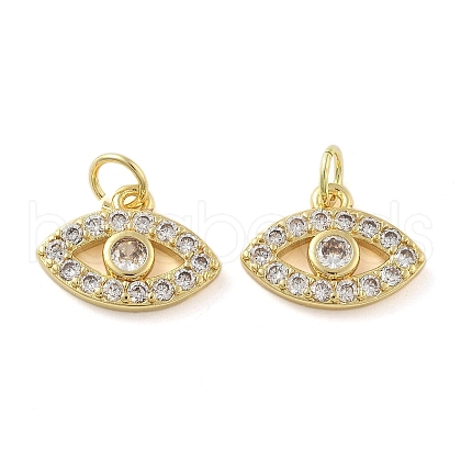 Brass Micro Pave Cubic Zirconia Charms KK-C092-12G-1