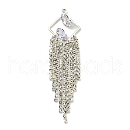 Brass Rhinestone Pendants KK-I715-08S-02-1