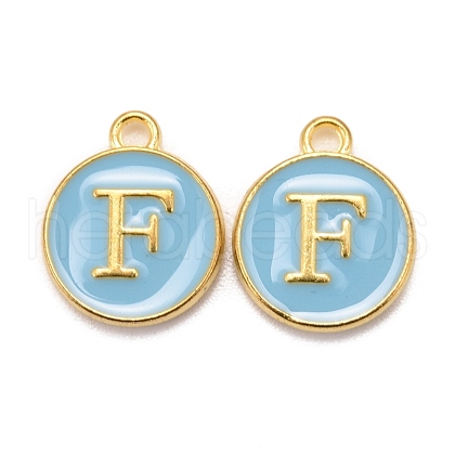 Golden Plated Alloy Enamel Charms ENAM-S118-04F-1