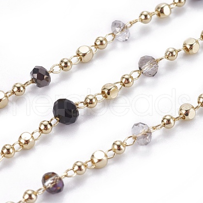 3.28 Feet Handmade Glass Beaded Chains X-CHC-K007-G04-G-1