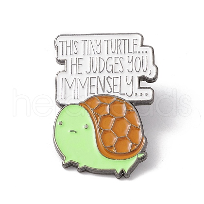 Word This Ting Turtle He Judges You Immensely Enamel Pin JEWB-H008-26B-1