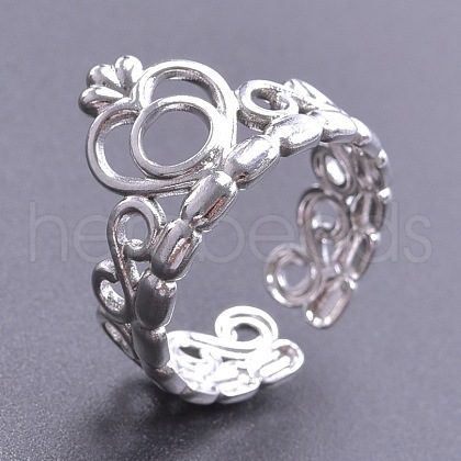 Fashionable 304 Stainless Steel Cuff Rings FS-WG08AB3-01-1