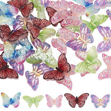 SUNNYCLUE 50Pcs 5 Styles Spray Painted Resin Decoden Cabochons RESI-SC0003-44-1