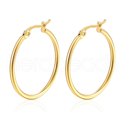 304 Stainless Steel Hoop Earrings PW-WG89744-04-1