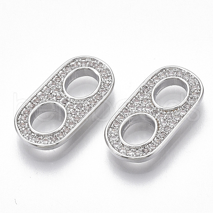 Brass Micro Pave Cubic Zirconia Links/Connercots KK-S356-053P-NF-1