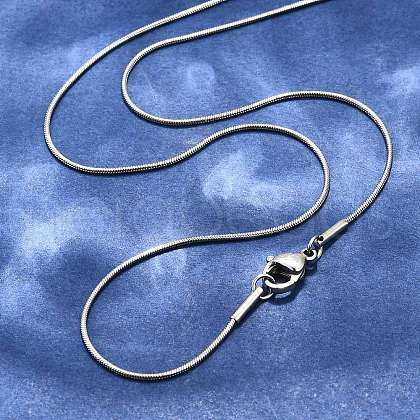 Tarnish Resistant Trendy Men's 304 Stainless Steel Snake Chain Necklaces NJEW-M065-A-01-1