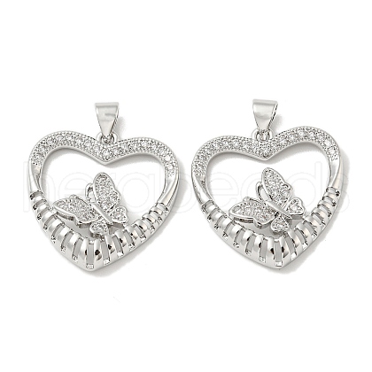 Rack Plating Brass Micro Pave Cubic Zirconia Pendants KK-F869-17P-1