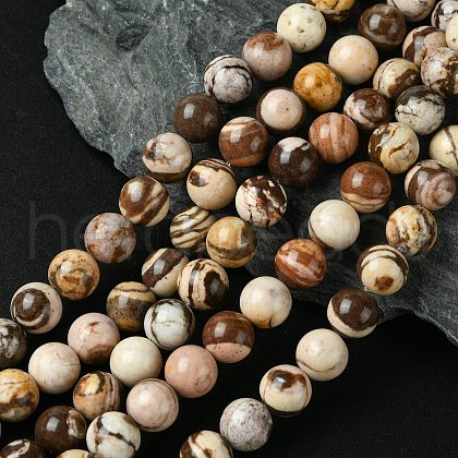 Natural Australian Agate Round Bead Strands G-M272-02-10mm-1