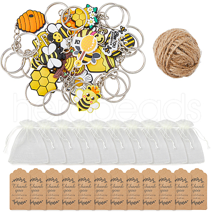 SUPERFINDINGS Bees Theme Keychain Favors Set DIY-FH0005-33-1