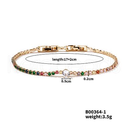 Colorful Brass Rhinestone Bracelet for Women GW5189-2-1