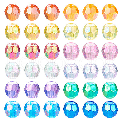  1080Pcs 12 Style Transparent Acrylic Beads PACR-TA0001-11-1