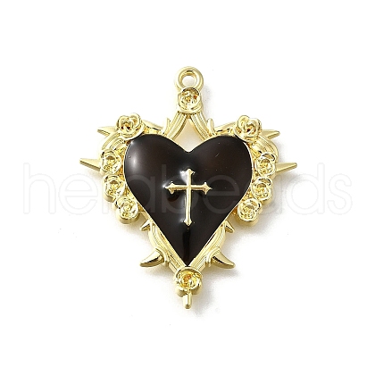 Alloy Black Enamel Gothic Style Pendants PALLOY-R157-06G-06B-1