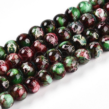 Baking Painted Glass Beads Strands X-DGLA-N003-6mm-A09-1