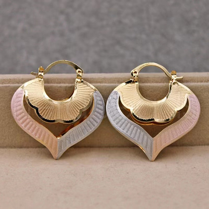 Heart Brass Hoop Earrings FS-WGED0F1-02-1