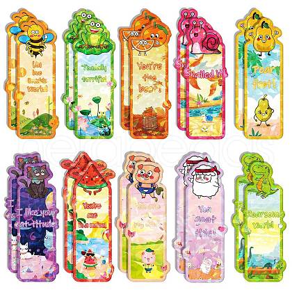 20 Sheets Laser Cute Paper Bookmark AJEW-Q148-01-1