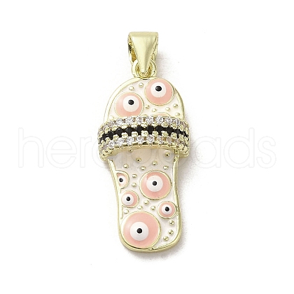 Brass Micro Pave Cubic Zirconia Pendants KK-E092-18G-08-1