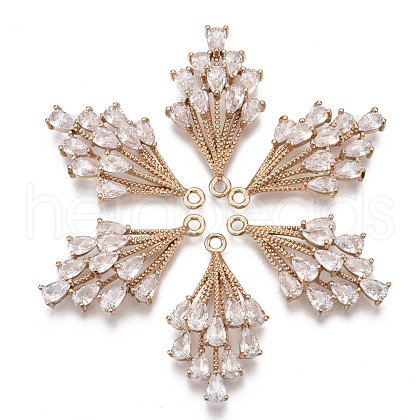 Brass Micro Pave Cubic Zirconia Pendants KK-R111-006-B01-1