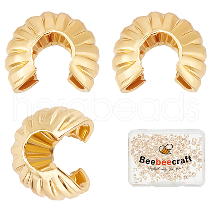 Beebeecraft 200Pcs Brass Crimp Beads Covers FIND-BBC0003-63-1