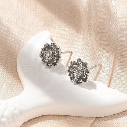 Brass Stud Earrings EJEW-Q014-32P-1