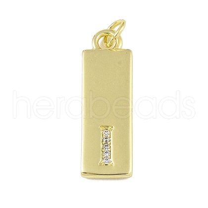 Brass Micro Pave Clear Cubic Zirconia Pendants KK-P266-06G-I-1
