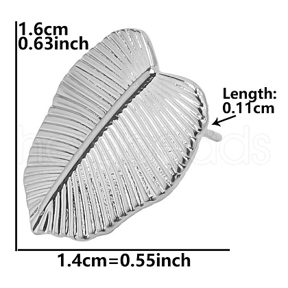 Non-Tarnish 304 Stainless Steel Leaf Stud Earrings for Women BE5708-5-1