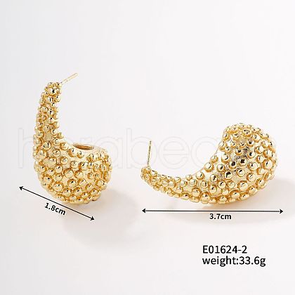 Rock Hip-hop Fashion Shiny Stud Earrings for Versatile Style JJ0841-2-1