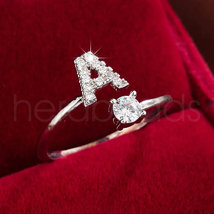 Brass & Cubic Zirconia Cuff Rings WG53F6D-01-1