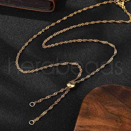 304 Stainless Steel Singapore Chain Necklace Making AJEW-JB01333-01-1