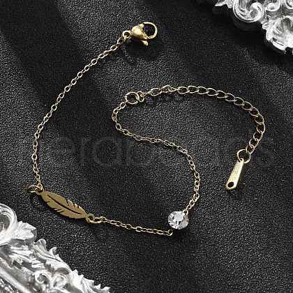 201 Stainless Steel Cable Chain Bracelets BJEW-H205-01D-G-1