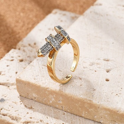 Brass Cuff Rings RJEW-D314-02G-1