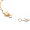 Brass Star & ABS Imitation Pearl Beaded Chain Bracelet Making AJEW-JB01150-38-2
