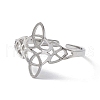 Non-Tarnish Sailor's Knot 304 Stainless Steel Hollow Open Cuff Ring for Women RJEW-E073-03P-2