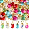 40Pcs 5 Colors Transparent Glass Charms PALLOY-FS00023-3