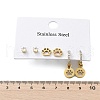 304 Stainless Steel Rhinestone Paw Print Earring Sets EJEW-Z098-24G-5