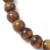 Shell Pearl Bead & Natural Tiger Eye Carnelian Round Beaded Bracelets for Women BJEW-JB11937-02-3