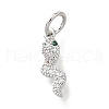 Snake Brass Micro Pave Cubic Zirconia Pendants KK-V007-007P-03-1-1