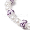 ABS Plastic Imitation Pearl Round Beads Stretch Bracelets for Women BJEW-JB11606-04-3